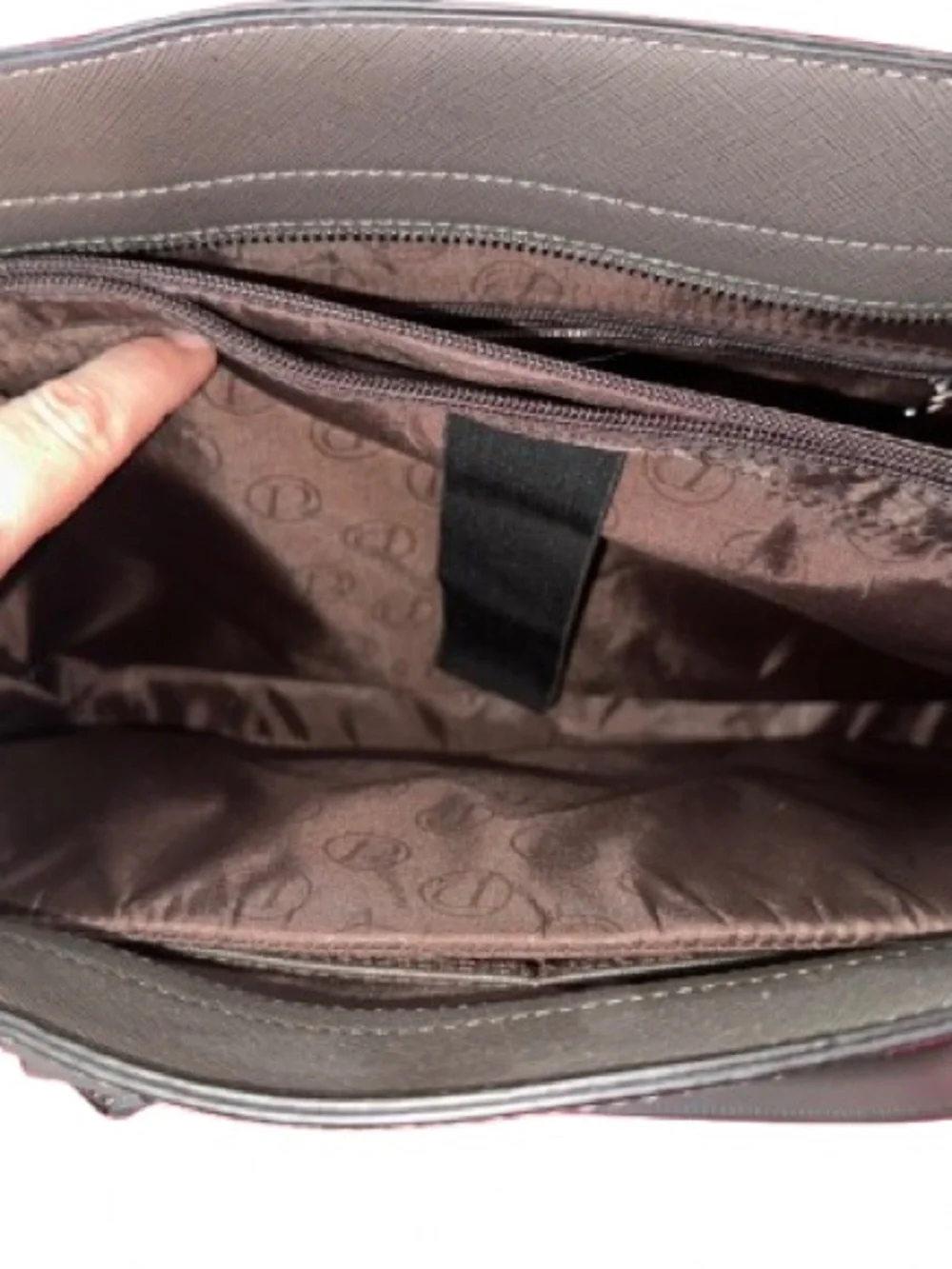 IAUTU Dark Gray Leather Tote with Detachable Strap